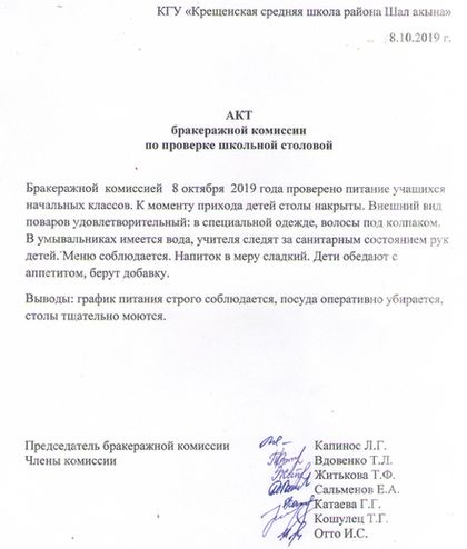 Школьное питание